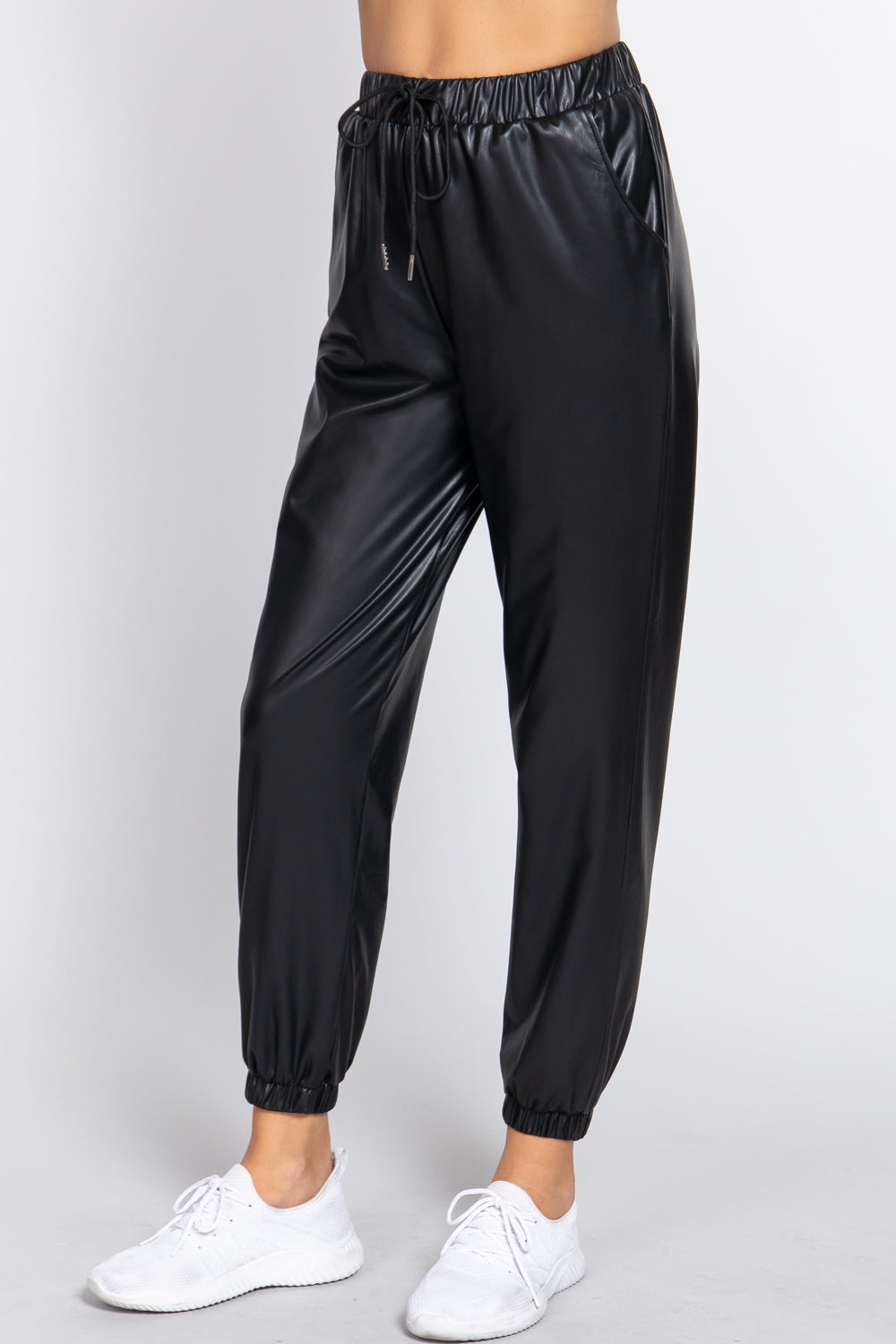 LEATHER JOGGER PANTS