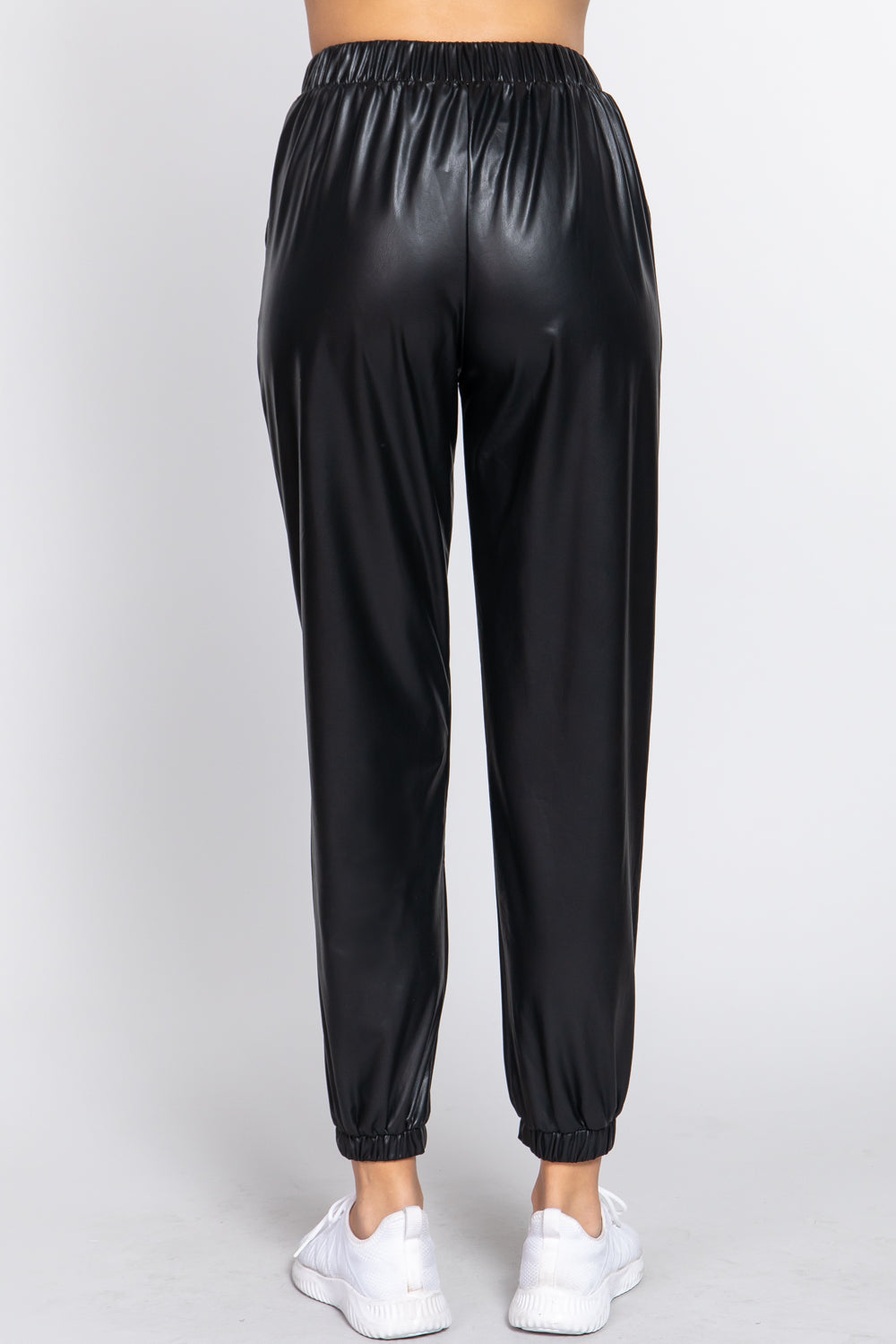 LEATHER JOGGER PANTS